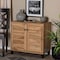 Baxton Studio Coolidge ModernOak Brown Finished Wood 2-Door Shoe Storage Cabinet 197-11924-ZORO - alternate 1